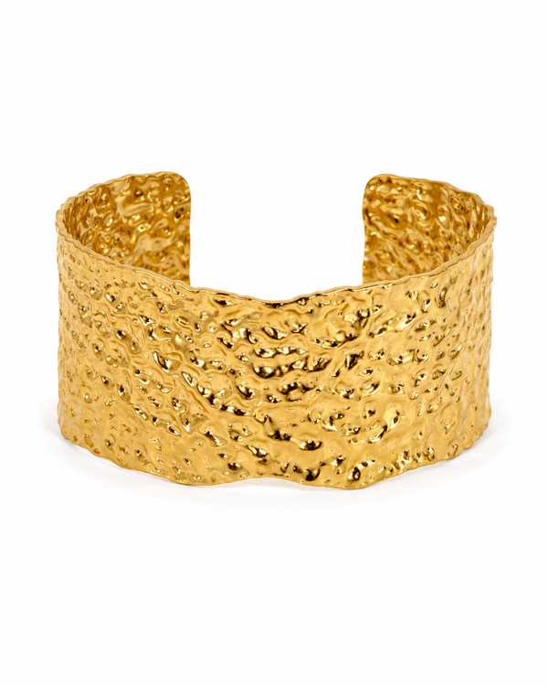 Hammered Slip-on Bangle by YAVI Atelier