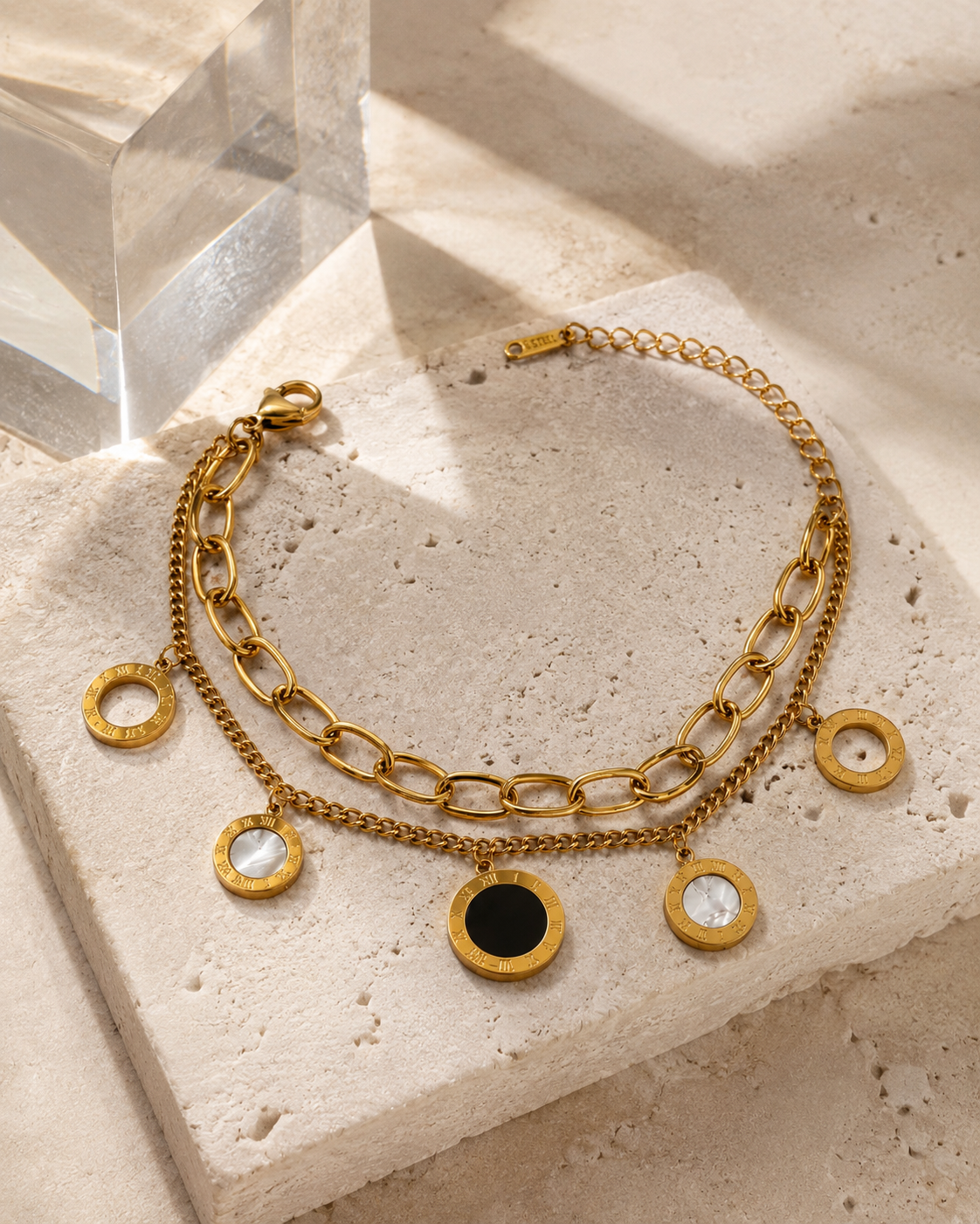 Roman Heart Bracelet in gold by YAVI Atelier — view 2