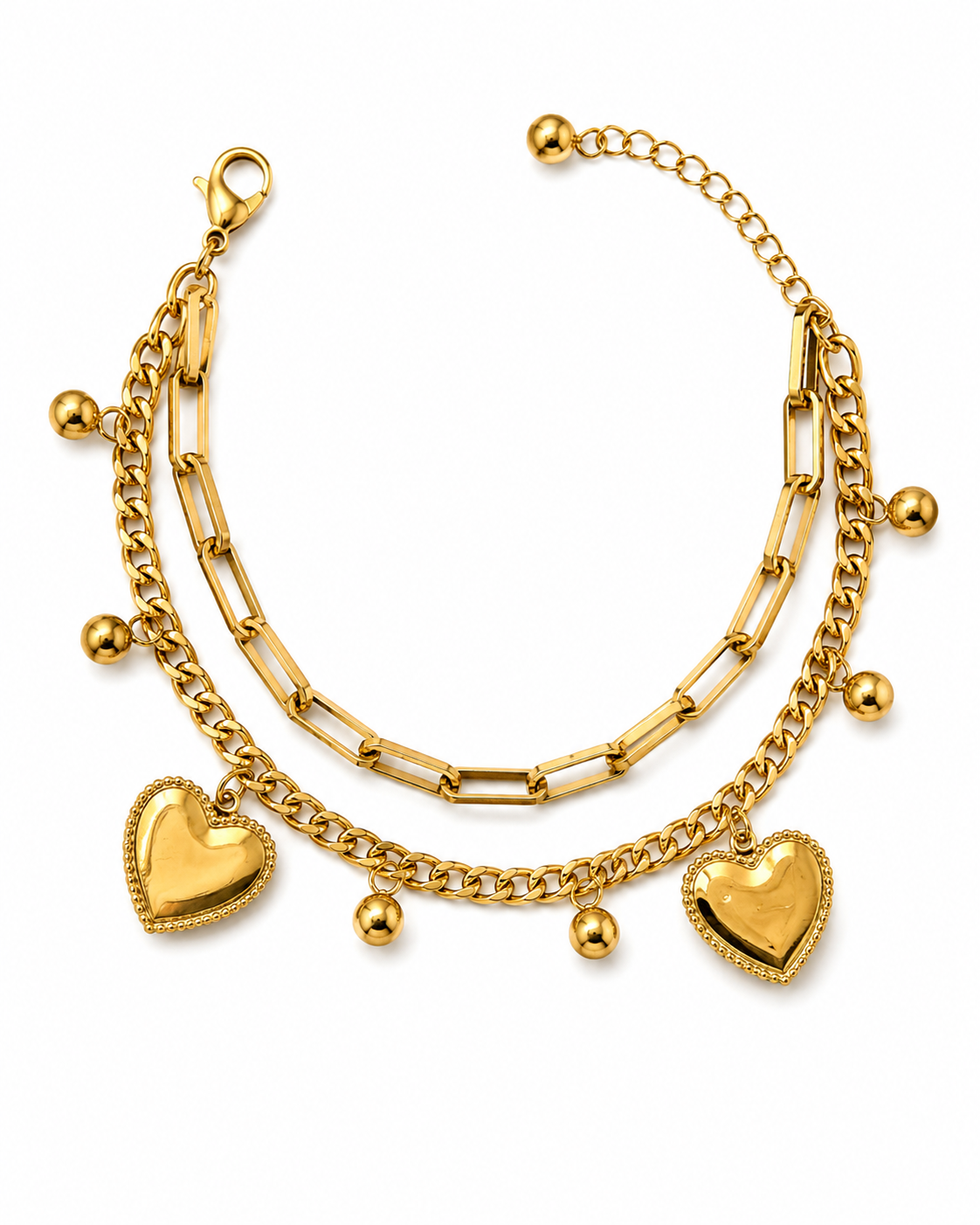 Double-Layer Heart-Shaped Bracelet by YAVI Atelier