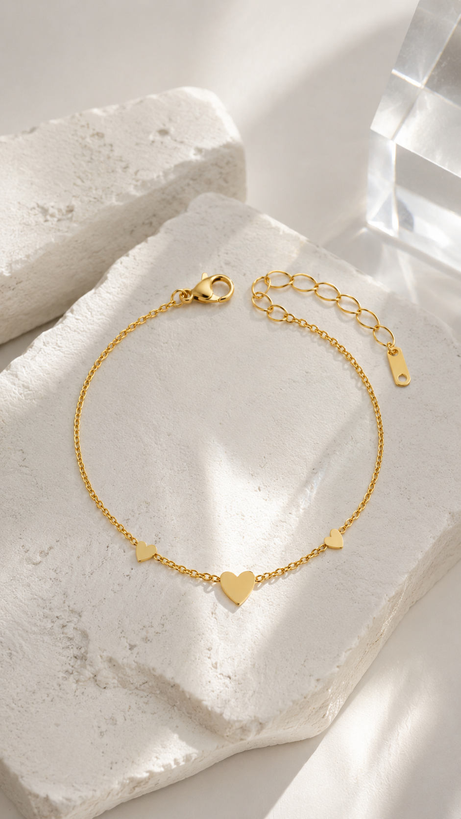 Plated Heart Bracelet in gold by YAVI Atelier — view 2