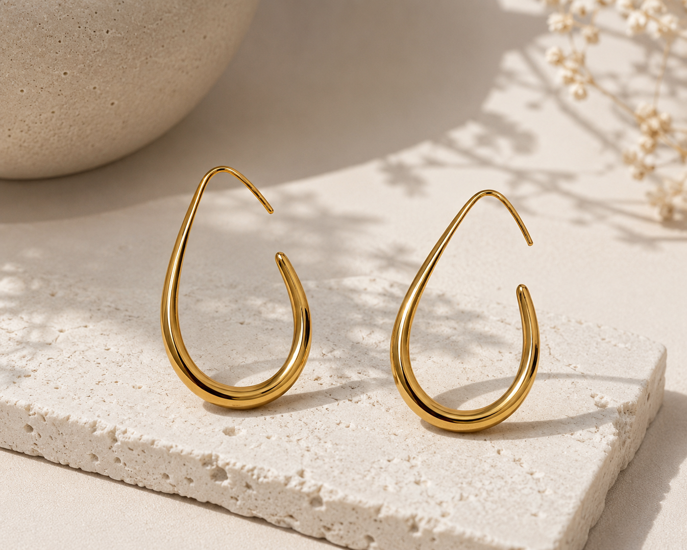 Geometric Sculpted Earrings in gold by YAVI Atelier — view 2
