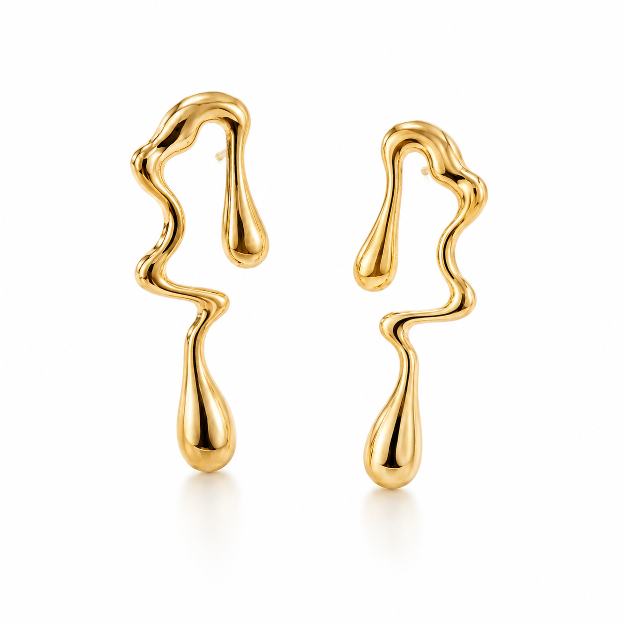 Lined Water Droplet Earrings by YAVI Atelier