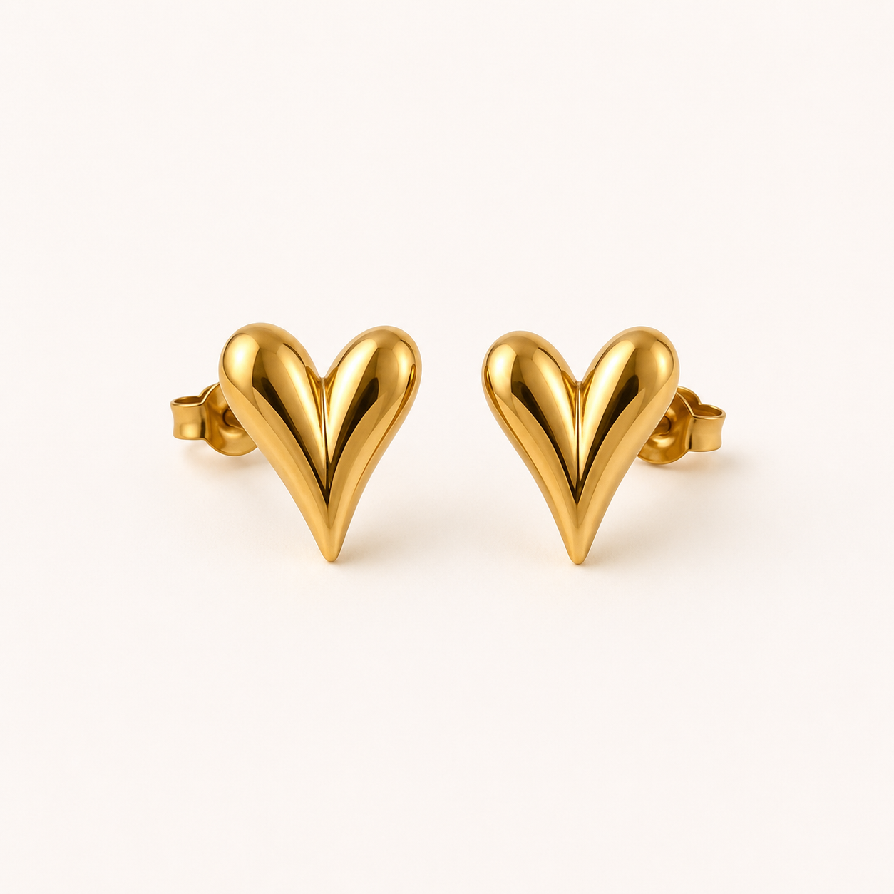 Peach Heart Earrings by YAVI Atelier