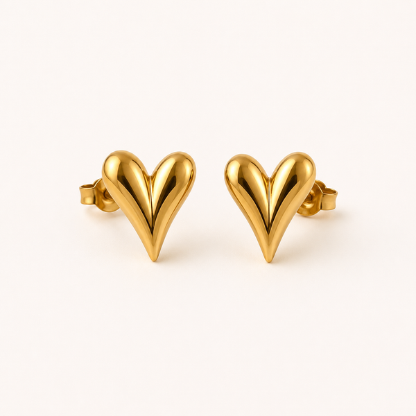 Peach Heart Earrings by YAVI Atelier
