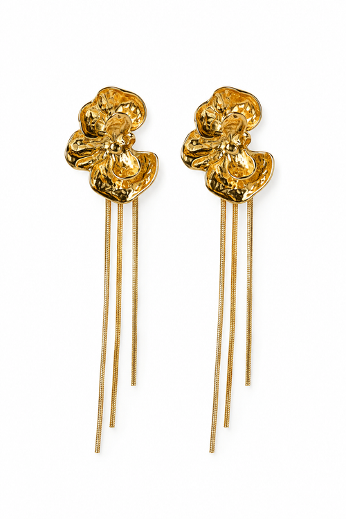 Flower Tassel Earrings by YAVI Atelier