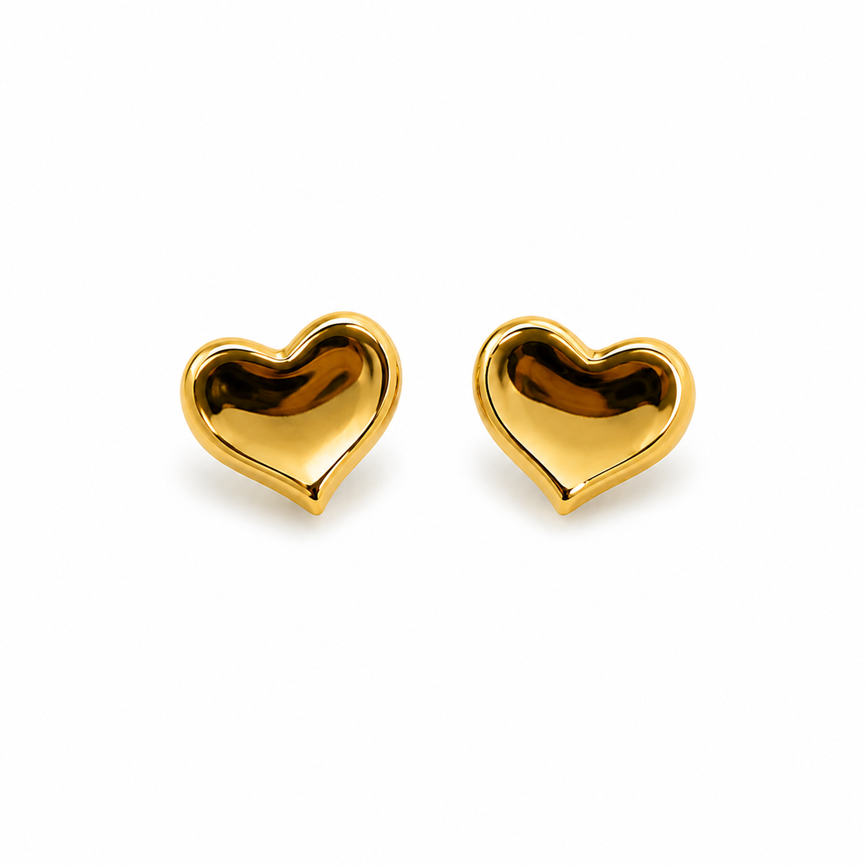 Sculpted Heart Stud Earrings by YAVI Atelier