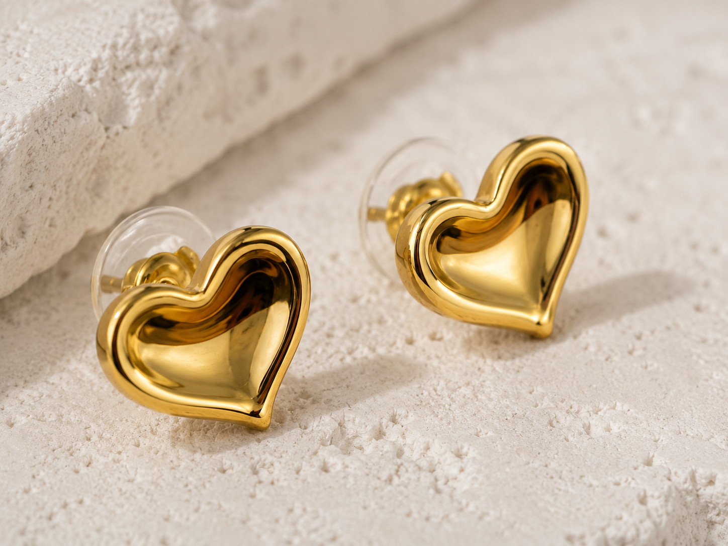 Sculpted Heart Stud Earrings by YAVI Atelier — view 2