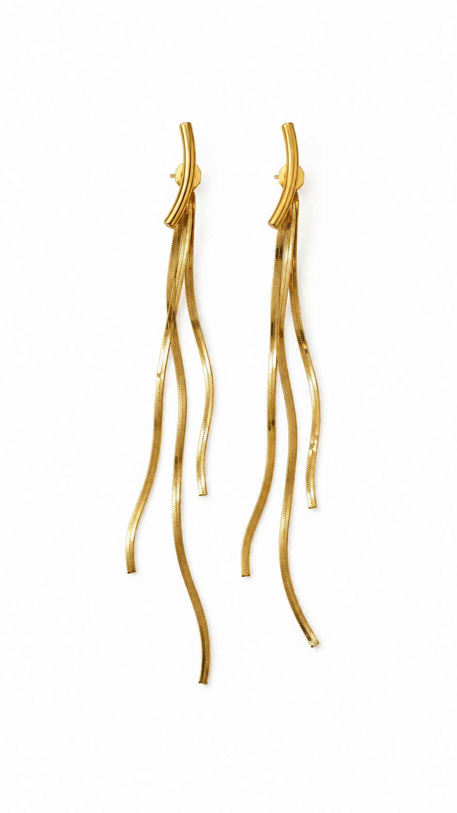 Snake Chain Tassel Earrings by YAVI Atelier