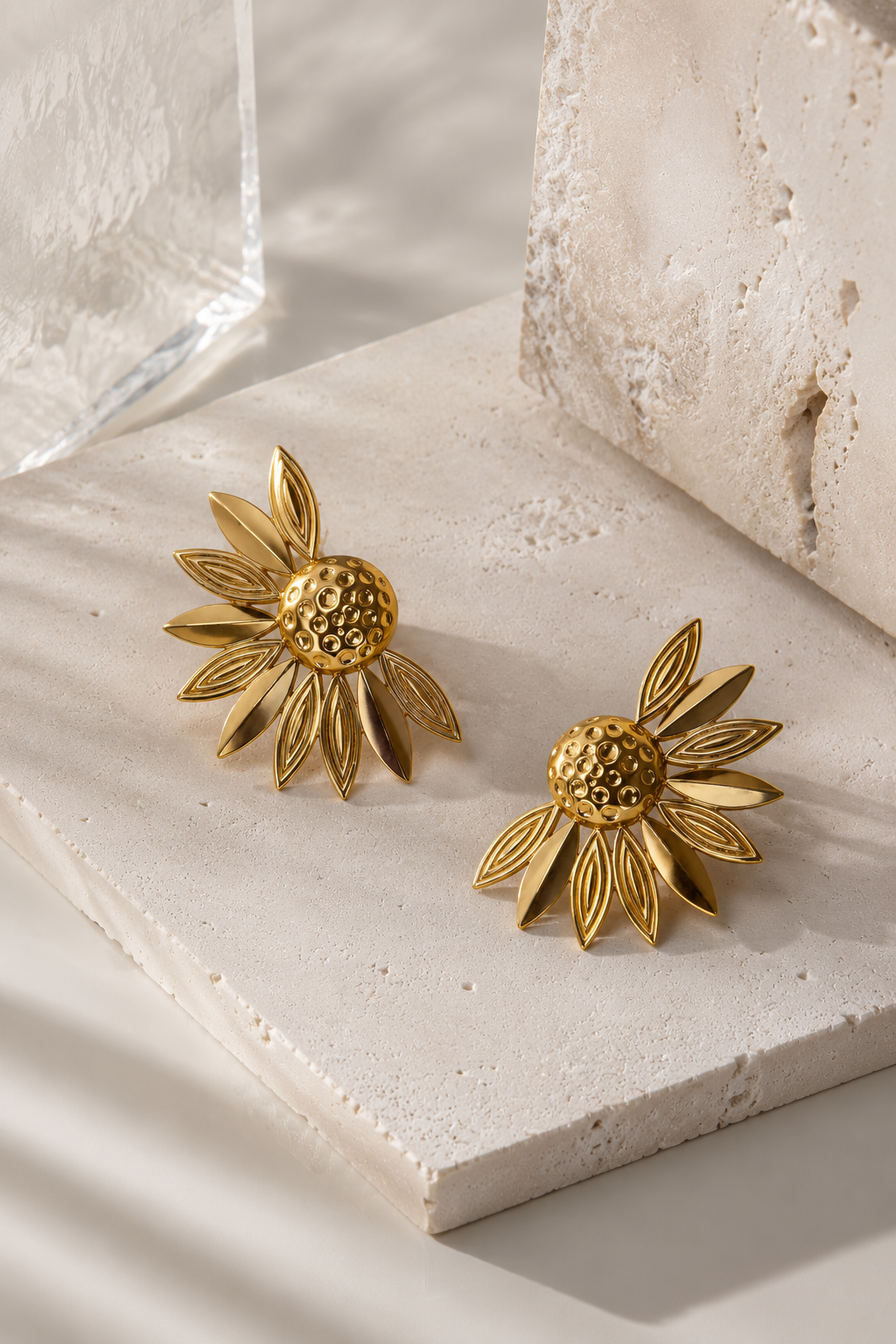 Bow Knot Heart Stud Earrings by YAVI Atelier — view 2