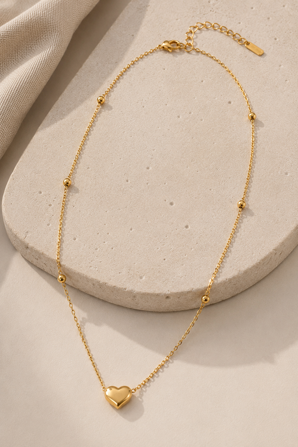 Delicate Heart-Shaped Necklace in gold by YAVI Atelier — view 2