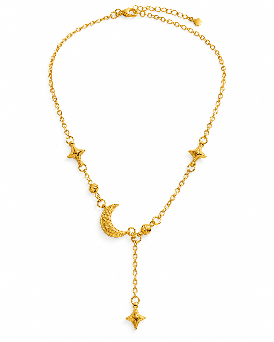 Delicate Star and Moon Necklace by YAVI Atelier